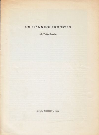 Om spänning i konsten.