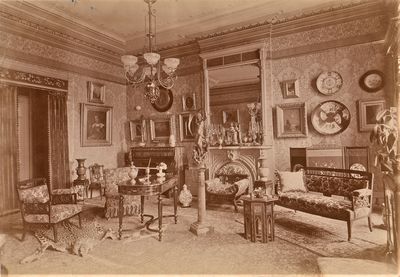 Two photographic albums of a New York  townhouse and country residence