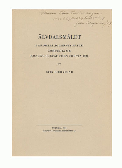 Älvdalsmålet i Andreas Johannis Prytz’ Comoedia…
