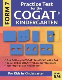 Practice Test for the CogAT Kindergarten Form 7 Level 5/6: Gifted and Talented Test Prep for...