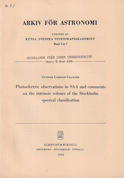 Photoelectric observations in SA 4 and comments…