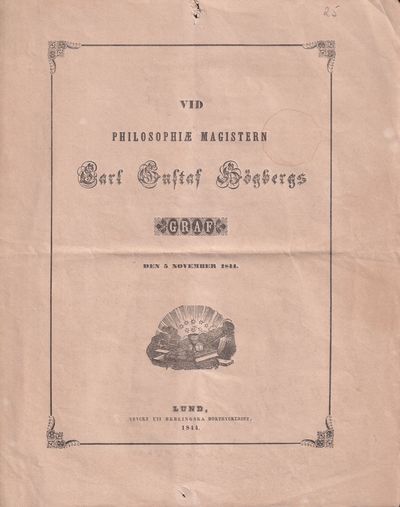 Vid philosophiæ magistern Carl Gustaf Högbergs…