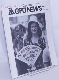 GPU News vol. 4, #9, June 1975: Marcher in New York&#039;s Gay Pride Parade by Gay People's Union, Valerie Taylor, Sheila Sullivan, Vito Russo, J. D. Butkie, et al - 1975