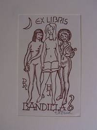 Exlibris für Dr. Hans-Joachim Bandilla. Motiv: Drei weibliche Akte. Unten rechts Schlange. Signiert