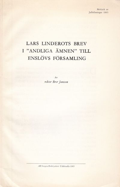 Lars Linderots brev i ”Andliga ämnen” till…