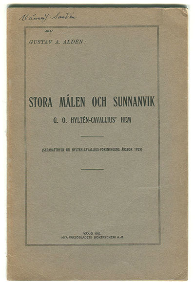 Stora Målen och Sunnanvik. G. O. Hyltén-Cavallius…