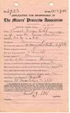 View Image 1 of 3 for APPLICATION FOR MEMBERSHIP IN THE MINERS' PROTECTIVE ASSOCIATION, DATED AT CRIPPLE CREEK, COLORADO, ... Inventory #36550
