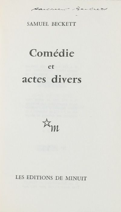 Com&eacute;die et actes Divers