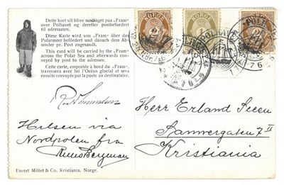 Kortet er send Erland Scheen “via Nordpolenfra…