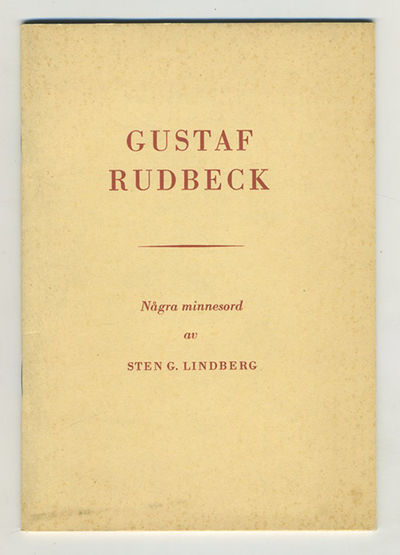 Gustaf Rudbeck. Några minnesord. Särtryck ur…