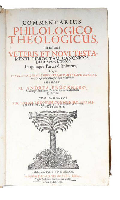 Commentarius Philologico Theologicus, in omnes Veteris Et Novi Testamenti Libros, Tam Canonicos, Quam Apocryphos: In quinque Partes distributus. 3 parts. (photo 3)