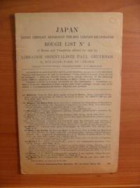 JAPAN HISTORY, ETHNOLOGY, ARCHAEOLOGY, FINE ARTS, LANGUAGE AND LITERATURE ROUGH LIST NO. 4 of...