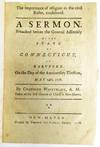 THE IMPORTANCE OF RELIGION IN THE CIVIL RULER, CONSIDERED. A SERMON, PREACHED BEFORE THE GENERAL ASSEMBLY OF THE STATE OF CONNECTICUT, AT HARTFORD, ON THE DAY OF THE ANNIVERSARY ELECTION, MAY 14TH, 1778. BY...PASTOR OF THE FIRST CHURCH OF CHRIST IN NEW-HAVEN