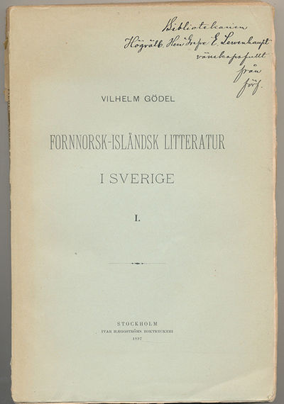 Fornnorsk-isländsk litteratur i Sverige. I. (Till…