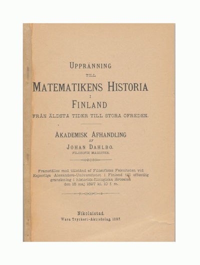 Uppränning till matematikens historia i Finland…
