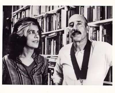 London: Institute of Contemporary Arts, 1984. Vintage photograph of director Nestor Almendros and wr...