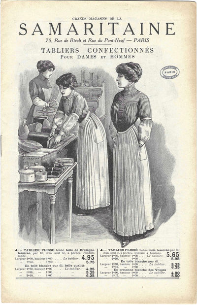 Grand Magasins de la Samaritaine – Tabliers Confectionnés Pour Dames et Hommes