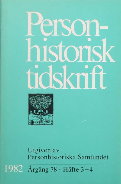Personhistorisk tidskrift 1982:3-4.…