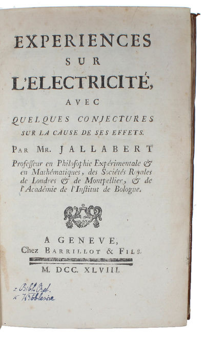 Experiences sur L'Electricité, avec quelque…