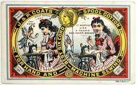 J.&P. Coats' Spool Cotton Advertising Card - So easy a child can do it..