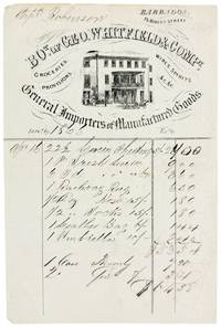 Original Pictorial Receipt accomplished in manuscript to the Barbados General Goods Company