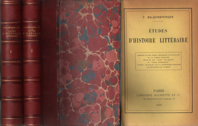 ÉTUDES D'HISTOIRE LITTÉRAIRE I-II.