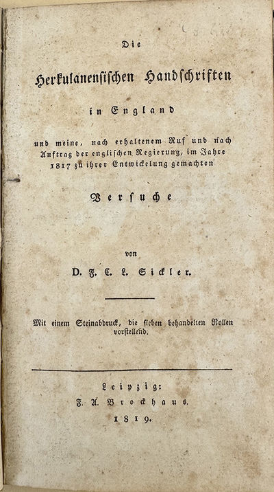 Die herkulanesnsischen Handschriften in England