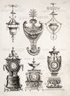 Various Furnishings, Including Decorative Clocks, an Ornamental Knocker, and Two Hanging Lights