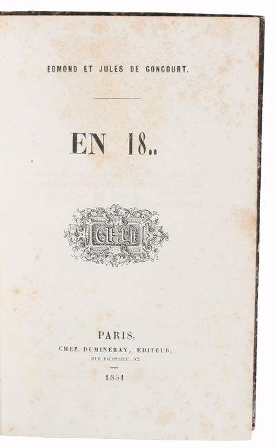 En 18.. - [ONE OF 84 COPIES - GEORGE SAND'S COPY]
