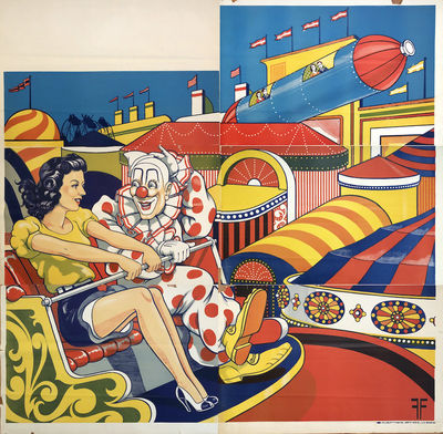 Untitled. Woman & Clown On Ferris Wheel