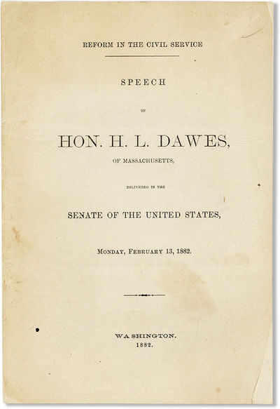 Washington DC, 1882. First Edition. Octavo (21cm.); self-wrappers; 16pp. Faint fold lines, some ligh...