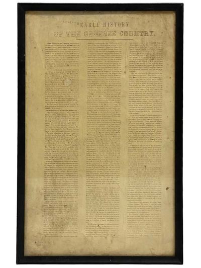 Early History of the Genesee Country, Framed Single Sheet