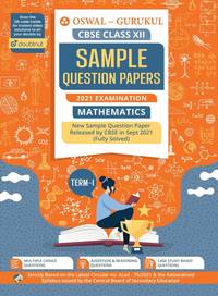 Sample Question Papers Mathematics : CBSE Class 12 for Term-I November 2021 Examination