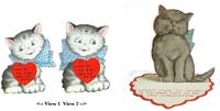 Two Novelty Cat Valentines- Each with "Fur" Pun in Verses