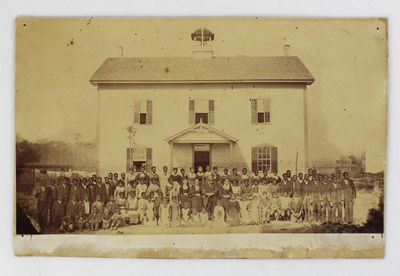 , 1880. Very good.. Albumen photograph, 4.5 x 7.75 inches, mounted on card. Card trimmed, with pinho...