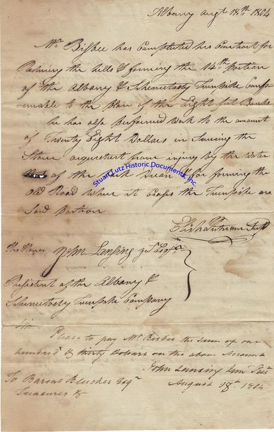JOHN LANSING, JR. (1754-1829). Lansing was an Albany area lawyer and politician. He was mayor of Alb...