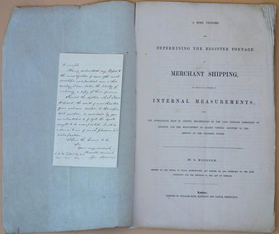 1850. Moorsom System. Archive of 38 documents, including letters, manuscript charts, printed documen...