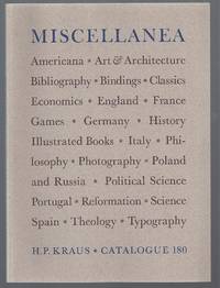 Catalogue 180: Miscellanea; Americana, Art & Architecture etc.