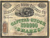 1868 - Stock Certificate issued by the Merchants Union Express Company immediately before it merged with a crippled American Express Company after two years of cutthroat competition