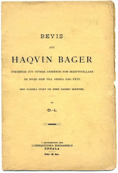 Bevis att Haqvin Bager förtjenar ett större…