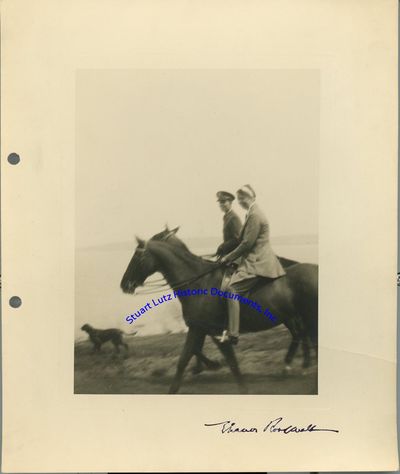 A Signed Photograph Of Eleanor Roosevelt On Horseback