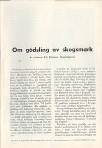 Om gödsling av skogsmark.