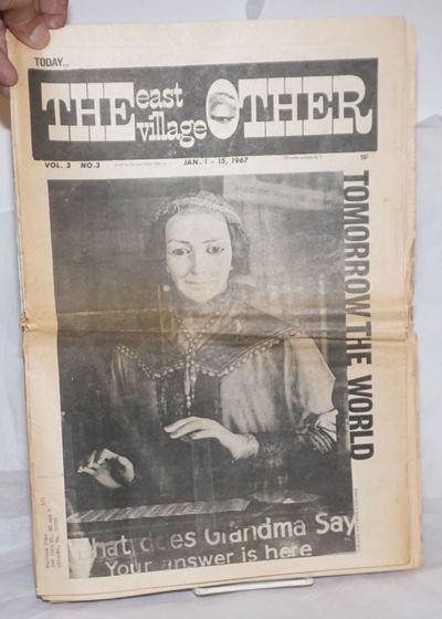 New York: East Village Other, Inc, 1967. Newspaper. 20p., folded tabloid underground newspaper, arti...