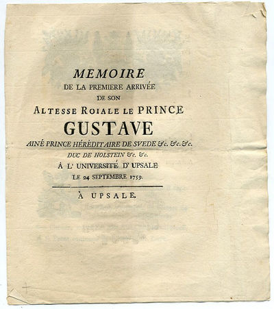 Memoire de la premiere arrivée de son altesse…