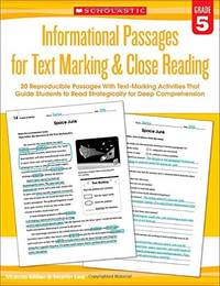 Informational Passages for Text Marking & Close Reading: Grade 5: 20 Reproducible Passages With...
