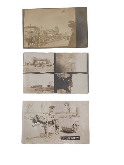 Archive of 3 real photo postcards at the turn of the century of El Paso and the Texas and Mexican bo...