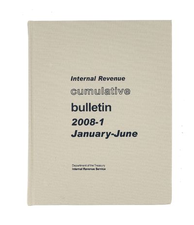Internal Revenue Cumulative Bulletin. 2008-1 January-June