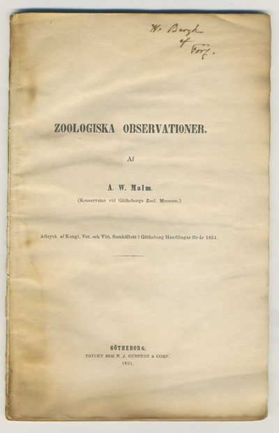 Zoologiska observationer. Aftryck af kongl. Vet.…
