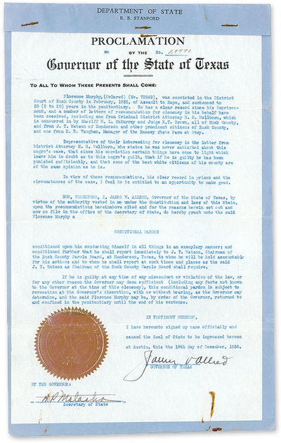 Conditional Pardon for Florence Murphy from a Conviction of..