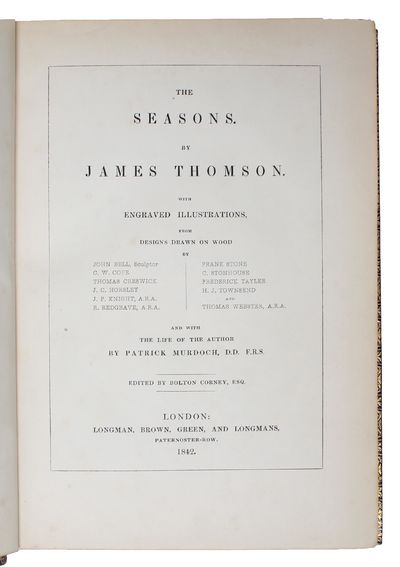 The Seasons. Engraved Illustrations From Designs Drawn On Wood by John Bell.And With a Life of the Author by Patrick Murdoch. Edited by Bolton Corney. (photo 2)